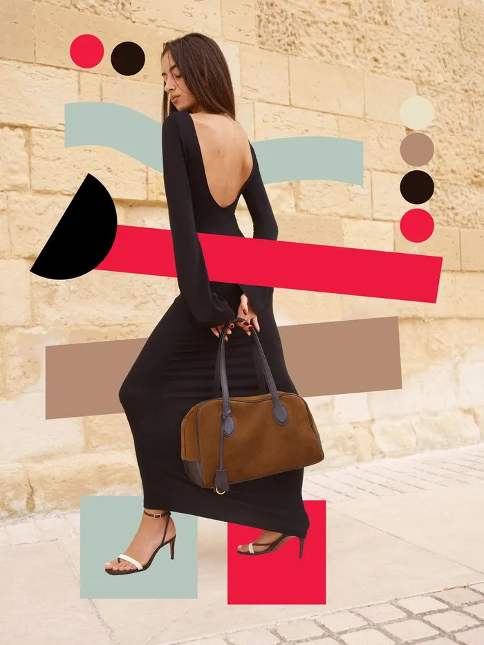 ATP Atelier Crossbody Bags Noale CannellaBlack SuedeLeather Top Handle Bag Cannellablack 8211 Women