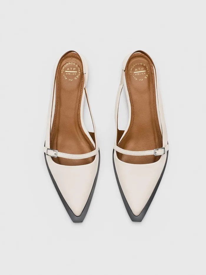 ATP Atelier Flats Cortina Linen Nappa Flat Slingbacks Linen 8211 Women