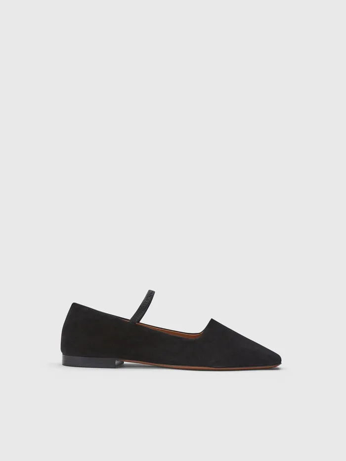 ATP Atelier Flats Petina Black Suede Mary Jane Flats Black 8211 Women