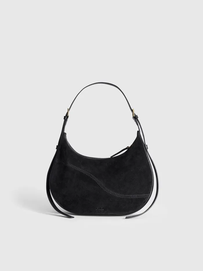 ATP Atelier Icon Bags Liveri Black SuedeLeather Small Hobo Bag Black 8211 Women ATP Atelier Icon Bags Liveri Black SuedeLeather Small Hobo Bag Black 8211 Women