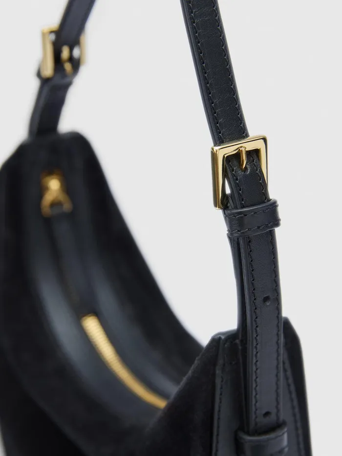ATP Atelier Icon Bags Liveri Black SuedeLeather Small Hobo Bag Black 8211 Women