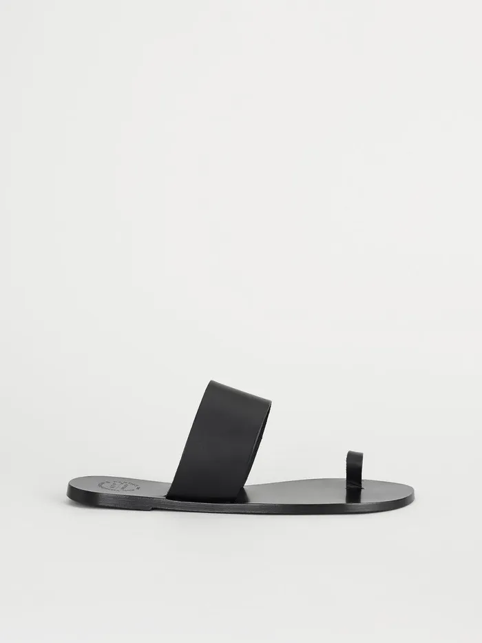 ATP Atelier Icon Shoes Astrid Black Leather Flat Sandals Black 8211 Women