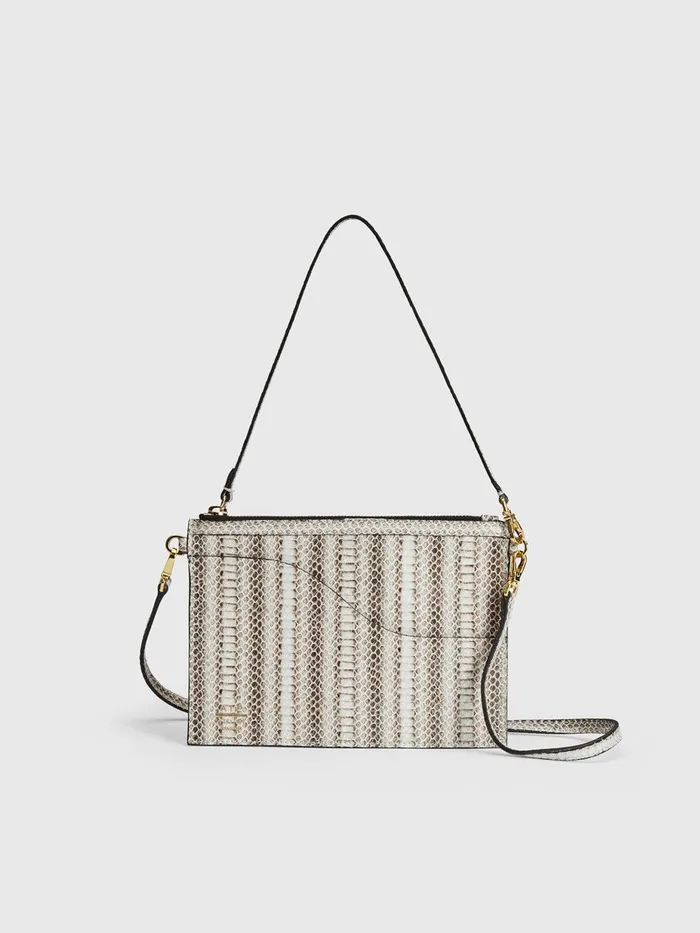 ATP Atelier Mini Bags Buonarroti LinenGrey Printed Snake Pouch Linengrey 8211 Women ATP Atelier Mini Bags Buonarroti LinenGrey Printed Snake Pouch Linengrey 8211 Women