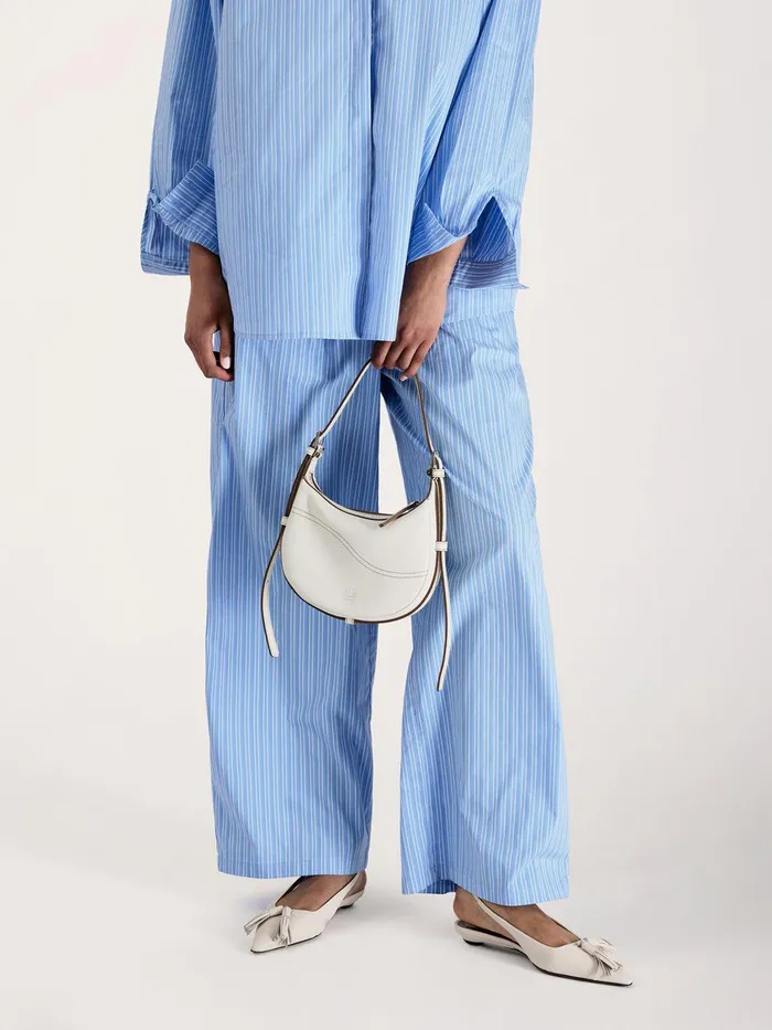 ATP Atelier Mini Bags Silea BiancoContrast Stitch Grained Leather Mini Hobo Bag Biancocontrast Stitch 8211 Women