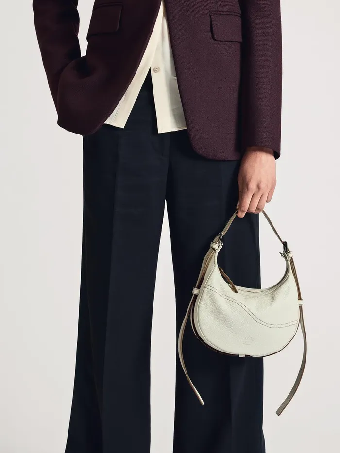 ATP Atelier Mini Bags Silea BiancoContrast Stitch Grained Leather Mini Hobo Bag Biancocontrast Stitch 8211 Women