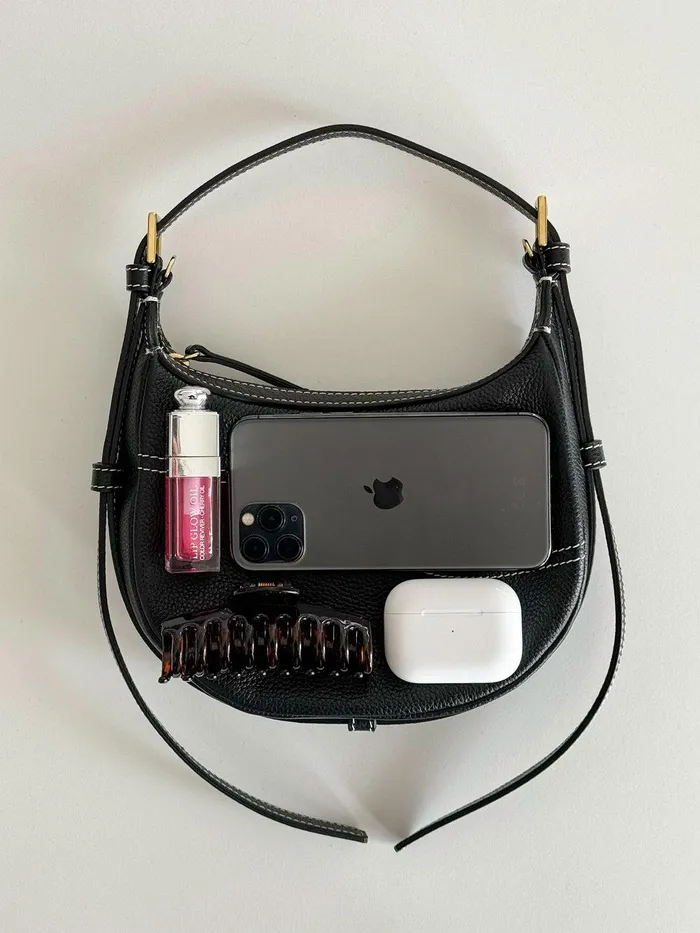 ATP Atelier Mini Bags Silea BiancoContrast Stitch Grained Leather Mini Hobo Bag Biancocontrast Stitch 8211 Women