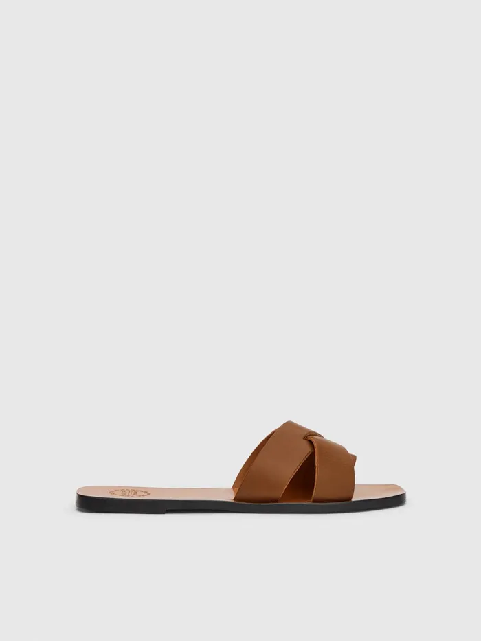 ATP Atelier Sandals Fonte Cannella Leather Flat Sandals Cannella 8211 Women