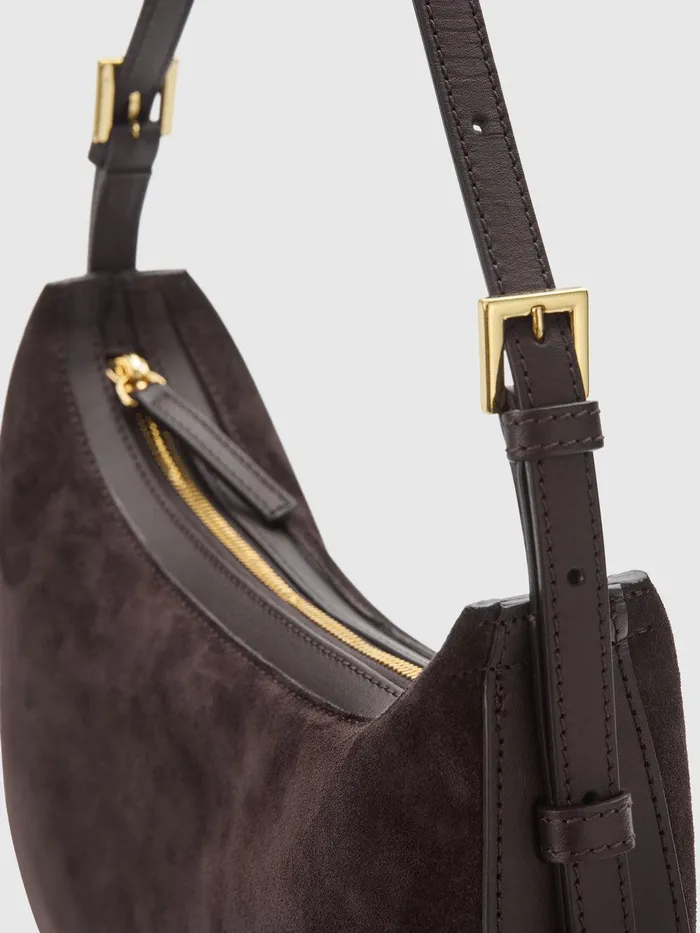 ATP Atelier Shoulder Bags Liveri Walnut SuedeLeather Small Hobo Bag Walnut 8211 Women