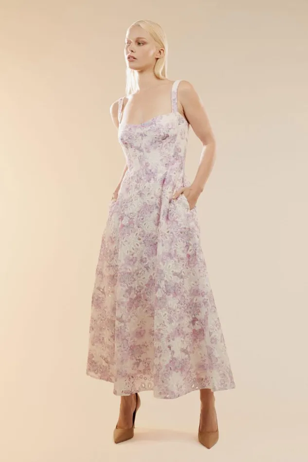 Bardot Day To Night Dresses Adaline Broderie Midi Dress In Lilac Flor 8211 Women Bardot Day To Night Dresses Adaline Broderie Midi Dress In Lilac Flor 8211 Women