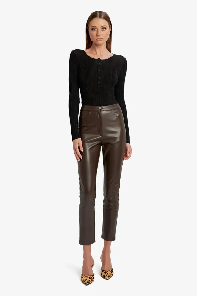 Bardot Pants Pearson Vegan Leather Pant In Dark Choco 8211 Women Bardot Pants Pearson Vegan Leather Pant In Dark Choco 8211 Women