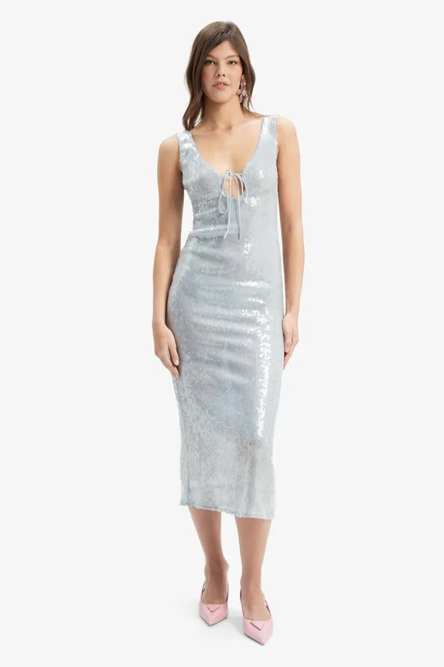 Bardot Party Dresses Isha Sequin Midi Dress In Light Blue 8211 Women Bardot Party Dresses Isha Sequin Midi Dress In Light Blue 8211 Women