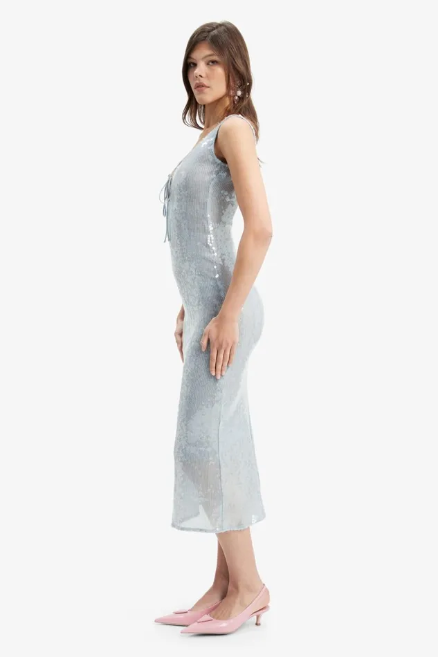 Bardot Party Dresses Isha Sequin Midi Dress In Light Blue 8211 Women Bardot Party Dresses Isha Sequin Midi Dress In Light Blue 8211 Women