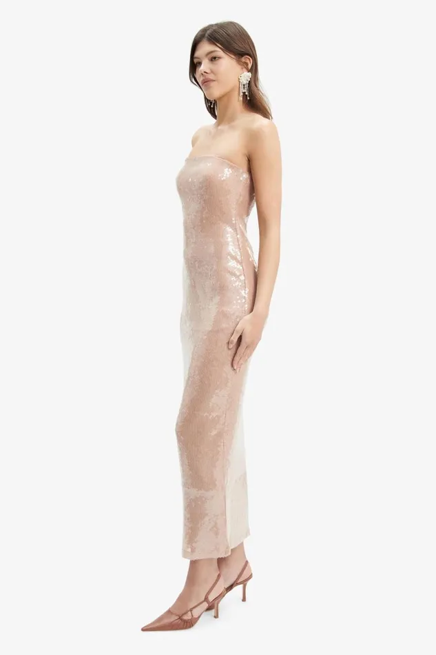 Bardot Party Dresses Launa Sequin Maxi Dress In Soft Tan 8211 Women Bardot Party Dresses Launa Sequin Maxi Dress In Soft Tan 8211 Women