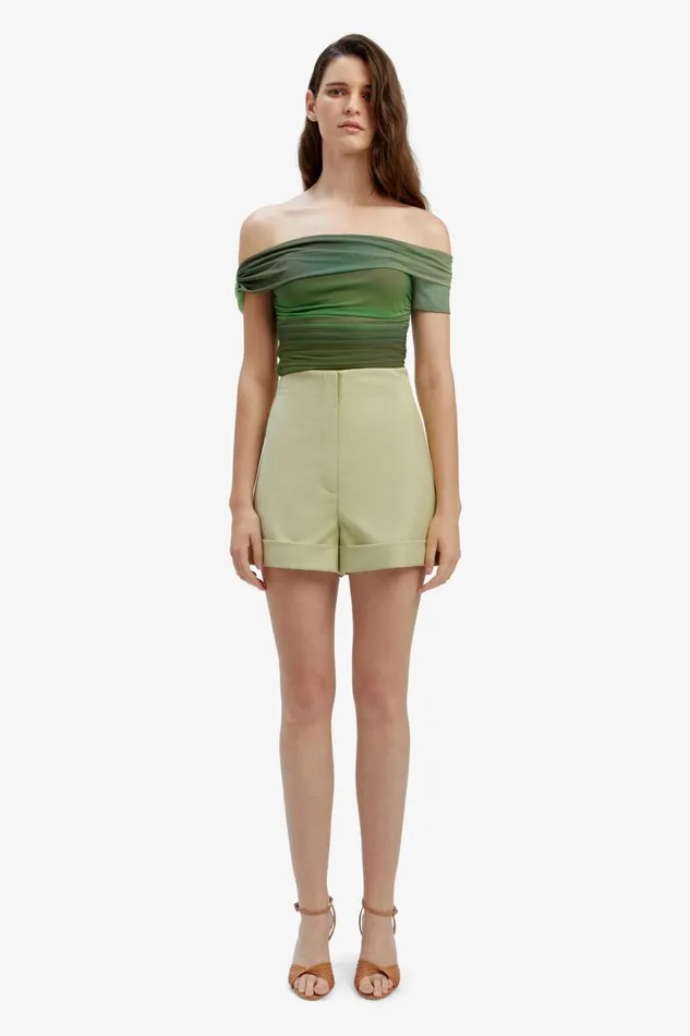 Bardot Party Tops Aurelia Mesh Top In Green Ombre 8211 Women Bardot Party Tops Aurelia Mesh Top In Green Ombre 8211 Women
