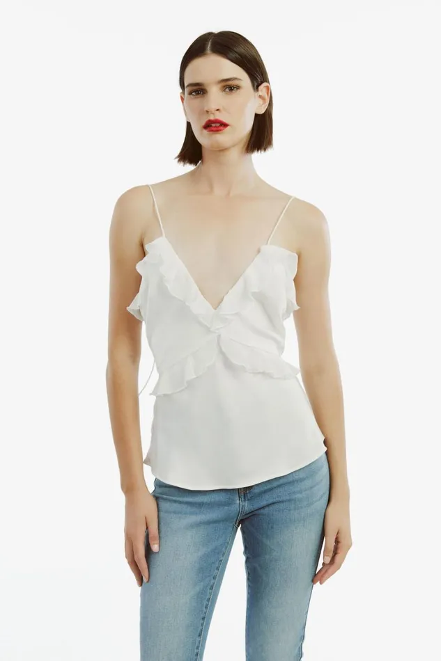 Bardot Party Tops Marsella Ruffle Cami In Orchid White 8211 Women Bardot Party Tops Marsella Ruffle Cami In Orchid White 8211 Women
