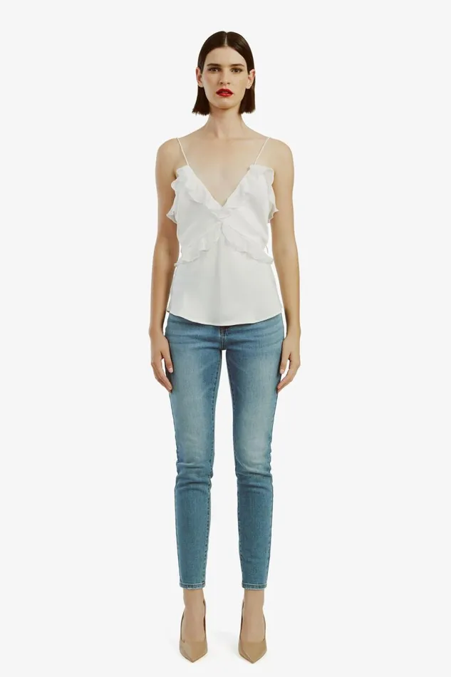 Bardot Party Tops Marsella Ruffle Cami In Orchid White 8211 Women Bardot Party Tops Marsella Ruffle Cami In Orchid White 8211 Women