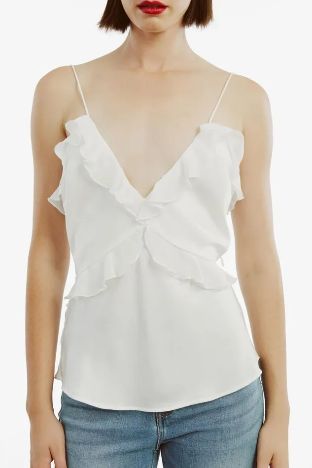 Bardot Party Tops Marsella Ruffle Cami In Orchid White 8211 Women Bardot Party Tops Marsella Ruffle Cami In Orchid White 8211 Women