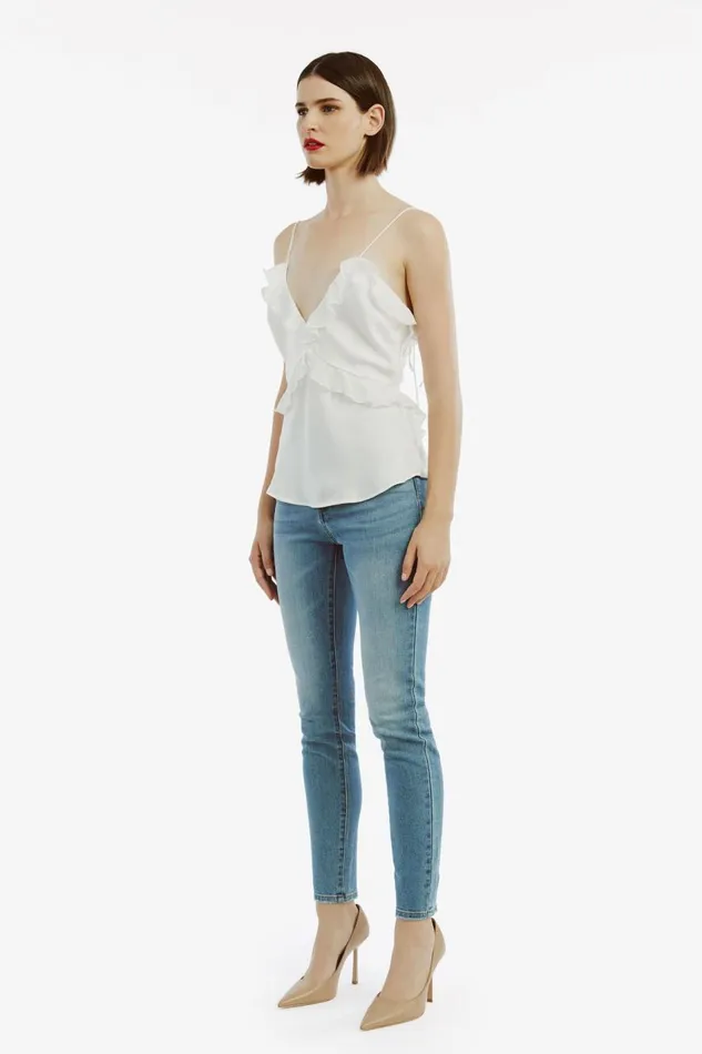 Bardot Party Tops Marsella Ruffle Cami In Orchid White 8211 Women Bardot Party Tops Marsella Ruffle Cami In Orchid White 8211 Women