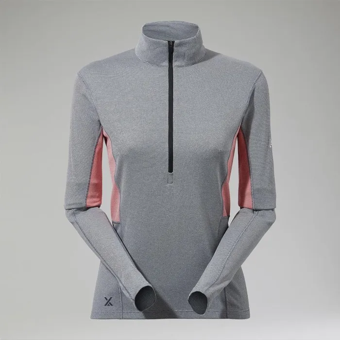Berghaus Baselayers MTN Guide Long Sleeve Half Zip 8211 GreyRed 8211 Women