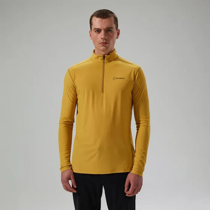 Berghaus TShirts 247 Half Zip Long Sleeve Tech Tee 8211 Yellow 8211 Men