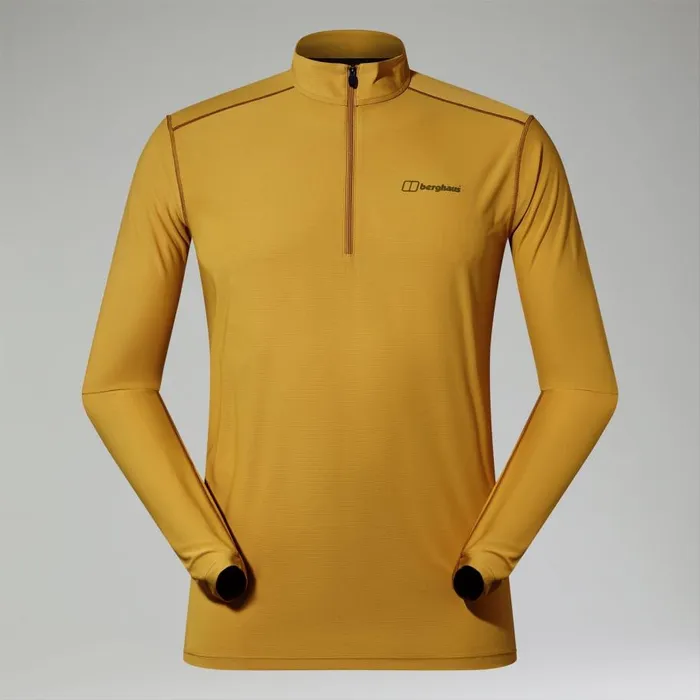 Berghaus TShirts 247 Half Zip Long Sleeve Tech Tee 8211 Yellow 8211 Men Berghaus TShirts 247 Half Zip Long Sleeve Tech Tee 8211 Yellow 8211 Men