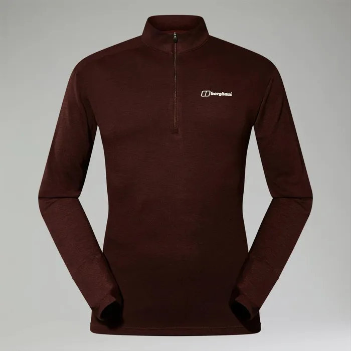 Berghaus TShirts Ivyhill Half Zip Top 8211 Brown 8211 Men Berghaus TShirts Ivyhill Half Zip Top 8211 Brown 8211 Men