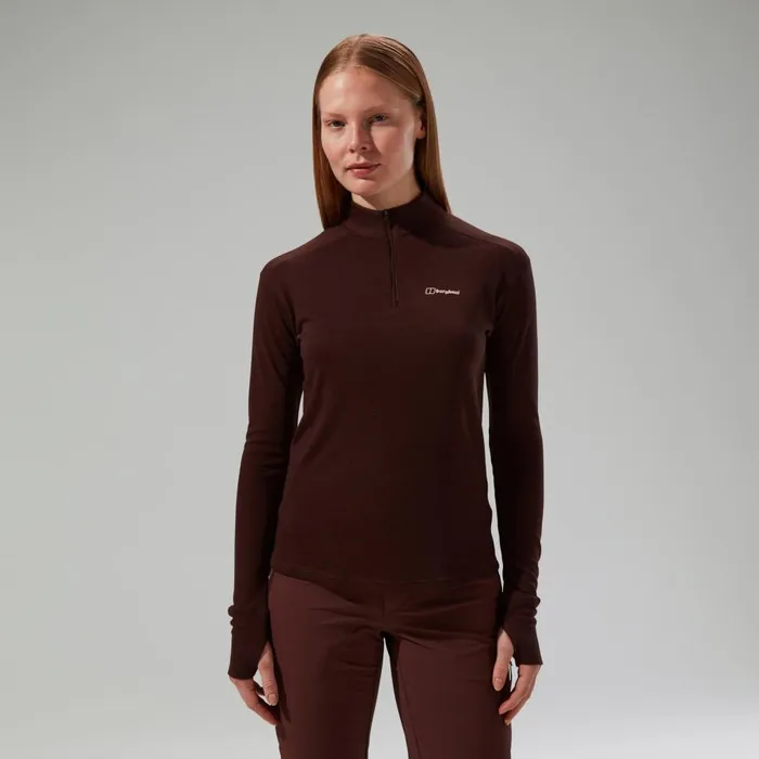 Berghaus TShirts Ivyhill Half Zip Top 8211 Brown 8211 Women