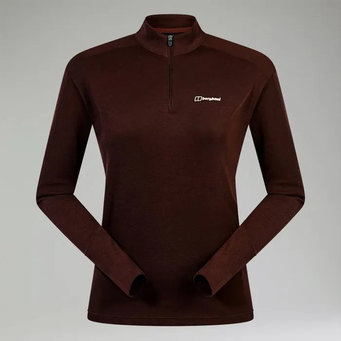 Berghaus TShirts Ivyhill Half Zip Top 8211 Brown 8211 Women Berghaus TShirts Ivyhill Half Zip Top 8211 Brown 8211 Women