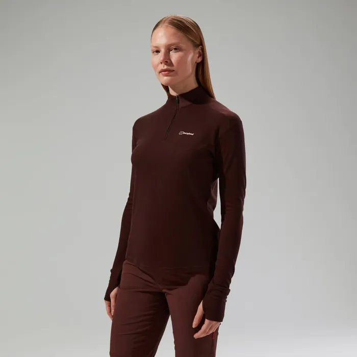 Berghaus TShirts Ivyhill Half Zip Top 8211 Brown 8211 Women Berghaus TShirts Ivyhill Half Zip Top 8211 Brown 8211 Women