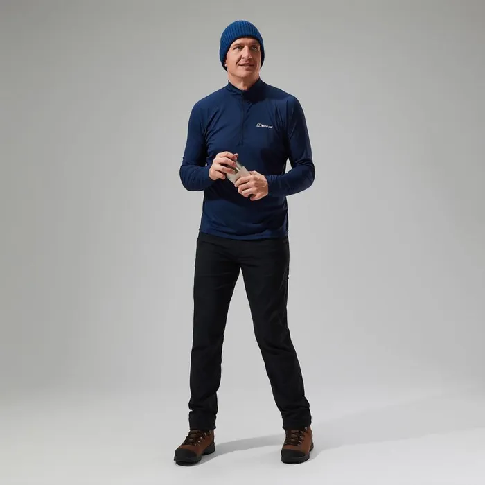 Berghaus TShirts Trailblaze Half Zip Long Sleeve Tech Tee 8211 Blue 8211 Men