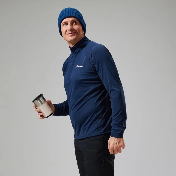Berghaus TShirts Trailblaze Half Zip Long Sleeve Tech Tee 8211 Blue 8211 Men
