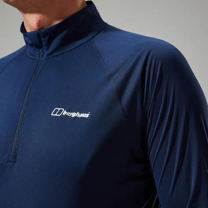 Berghaus TShirts Trailblaze Half Zip Long Sleeve Tech Tee 8211 Blue 8211 Men