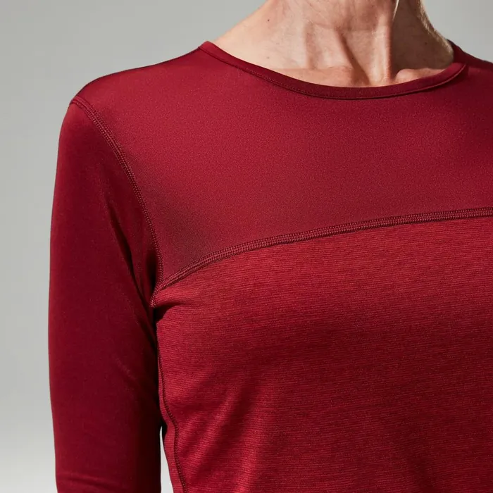 Berghaus TShirts Voyager Tech Tee Long Sleeve Crew Red 8211 Women