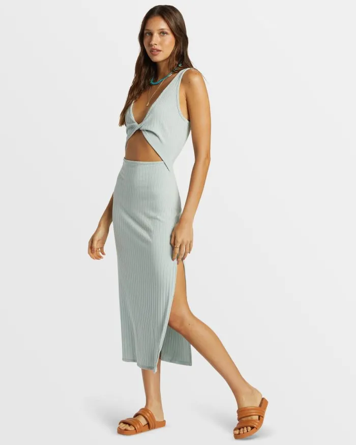 Billabong Dresses Take A Look Rib Knit Dress Dusk Blue 8211 Women Billabong Dresses Take A Look Rib Knit Dress Dusk Blue 8211 Women