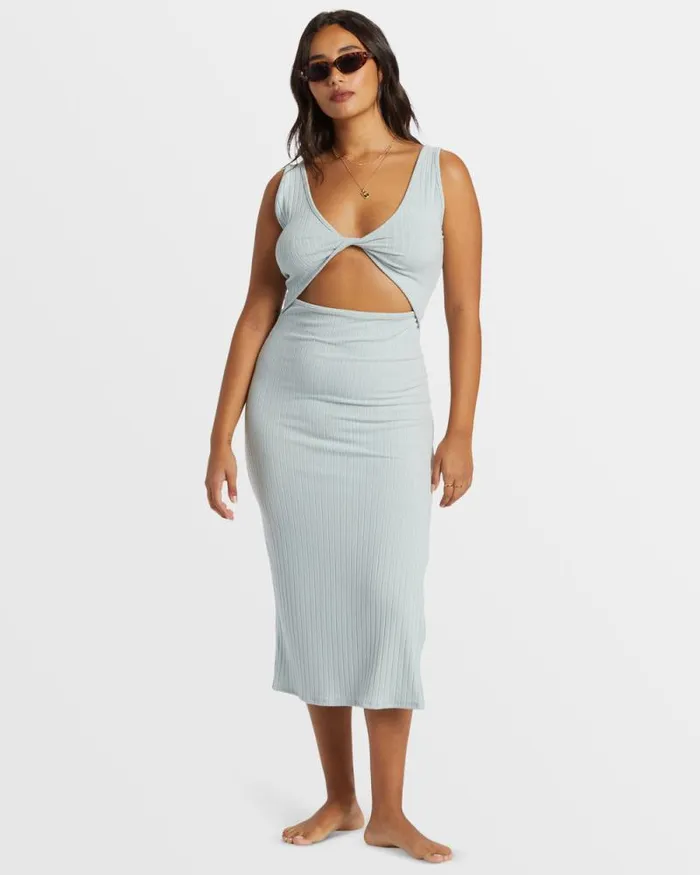Billabong Dresses Take A Look Rib Knit Dress Dusk Blue 8211 Women Billabong Dresses Take A Look Rib Knit Dress Dusk Blue 8211 Women