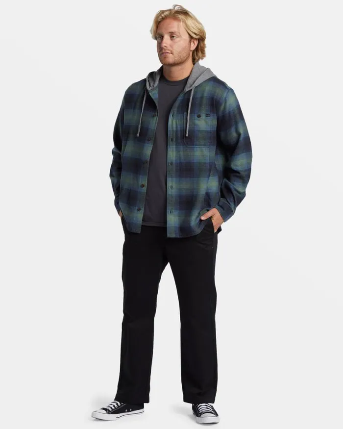 Billabong Flannels Baja Hooded Long Sleeve Flannel Shirt Fern 8211 Men Billabong Flannels Baja Hooded Long Sleeve Flannel Shirt Fern 8211 Men