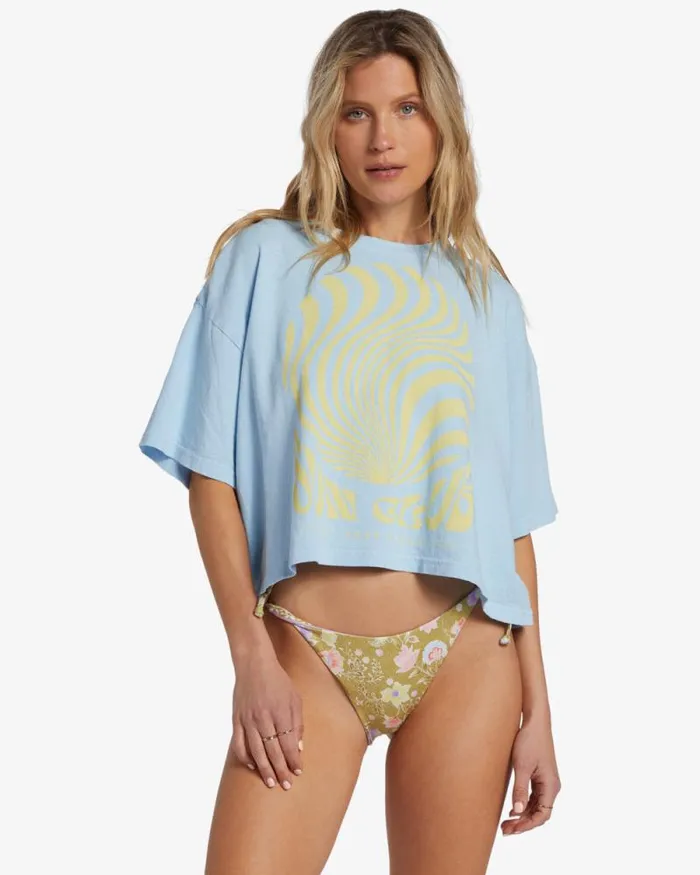 Billabong Graphic Tees and Tanks Sun Club TShirt Bliss Blue 8211 Women