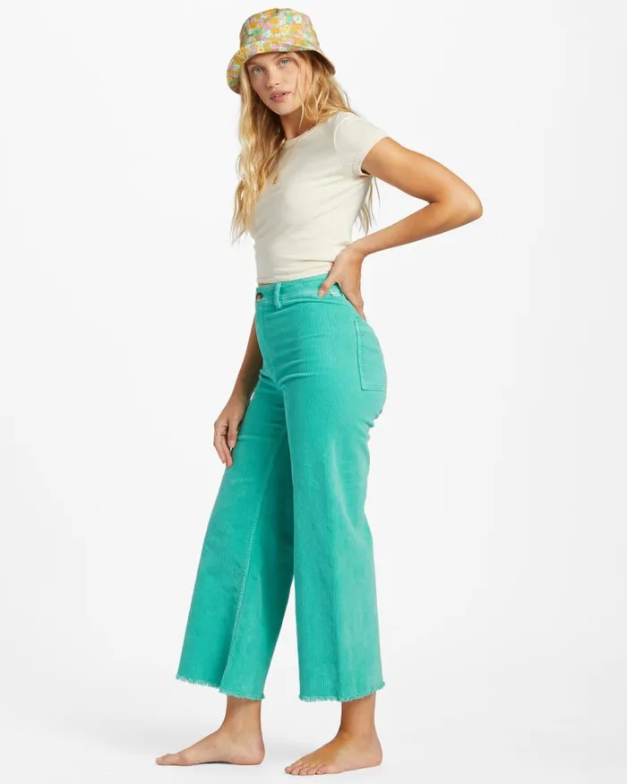 Billabong Jeans and Pants Free Fall WideLeg Corduroy Pants Bright Lagoon 8211 Women Billabong Jeans and Pants Free Fall WideLeg Corduroy Pants Bright Lagoon 8211 Women