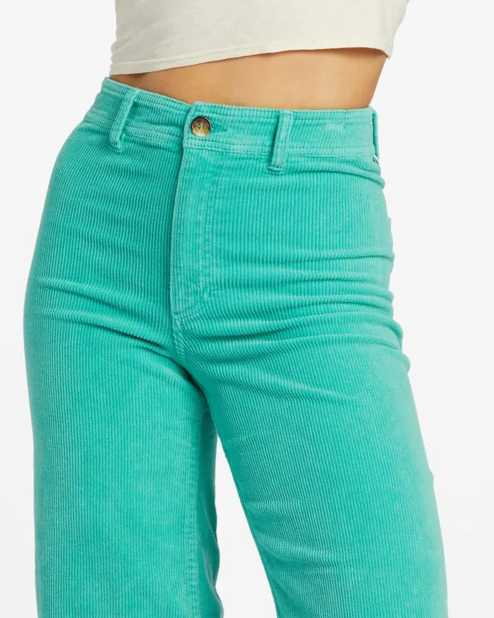 Billabong Jeans and Pants Free Fall WideLeg Corduroy Pants Bright Lagoon 8211 Women Billabong Jeans and Pants Free Fall WideLeg Corduroy Pants Bright Lagoon 8211 Women