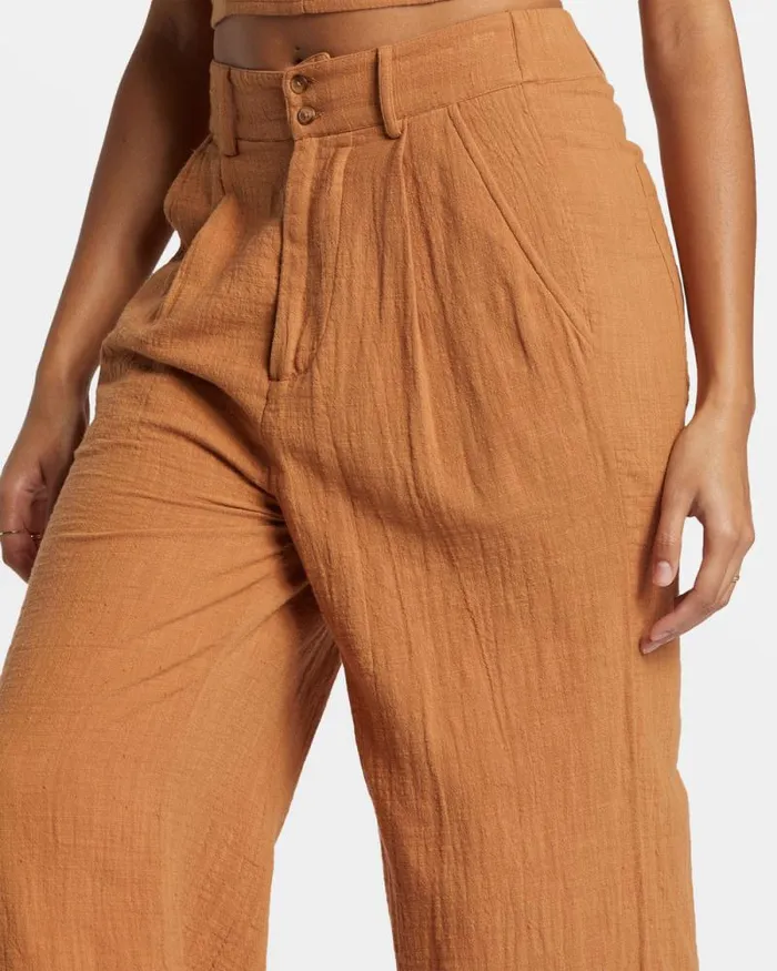 Billabong Matching Sets Tailor Made Wide Leg Pants Sandalwood 8211 Women Billabong Matching Sets Tailor Made Wide Leg Pants Sandalwood 8211 Women