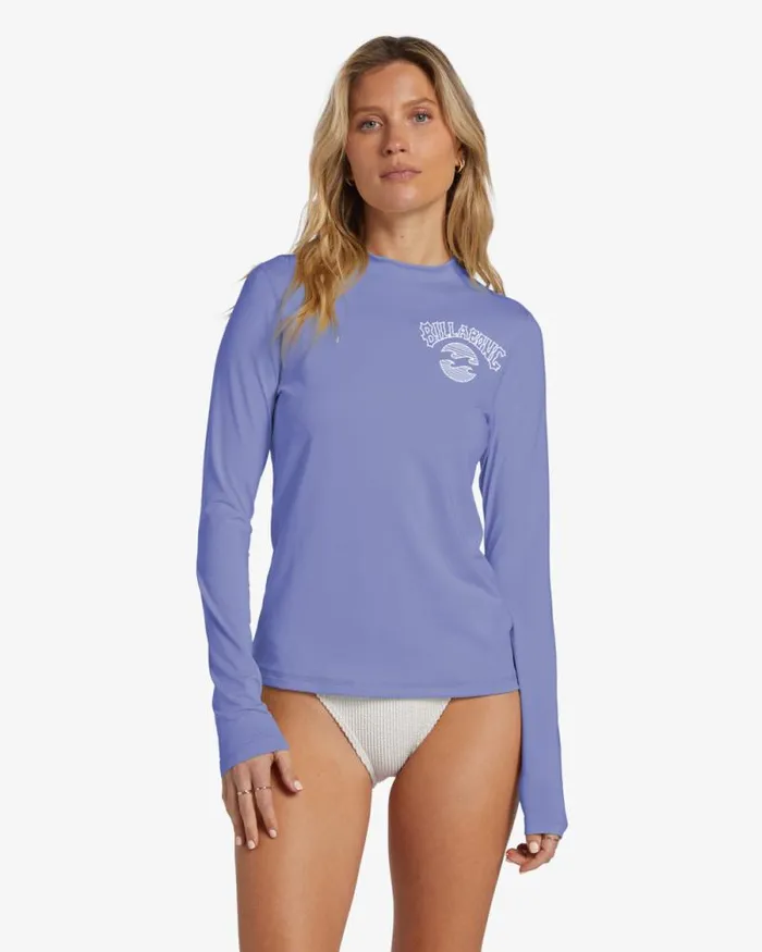 Billabong Rashguards and Bodysuits Core Loose Fit Long Sleeve Surf Tee Cosmic Blue 8211 Women Billabong Rashguards and Bodysuits Core Loose Fit Long Sleeve Surf Tee Cosmic Blue 8211 Women