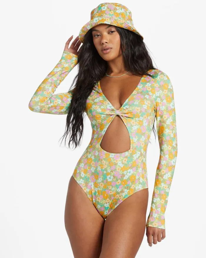 Billabong Rashguards and Bodysuits On The Bright Side Surf Tee Palm Green 8211 Women Billabong Rashguards and Bodysuits On The Bright Side Surf Tee Palm Green 8211 Women
