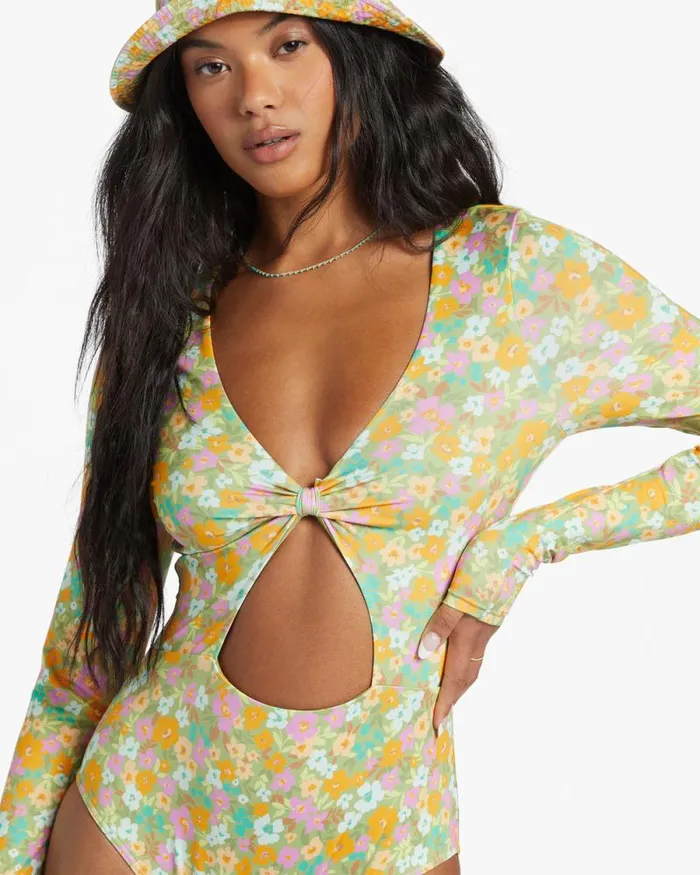 Billabong Rashguards and Bodysuits On The Bright Side Surf Tee Palm Green 8211 Women Billabong Rashguards and Bodysuits On The Bright Side Surf Tee Palm Green 8211 Women