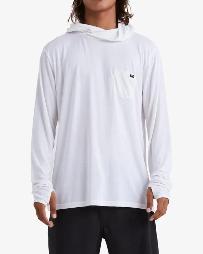Billabong Rashguards and Surf Tees Eclipse Hooded Long Sleeve Surf TShirt White 8211 Men Billabong Rashguards and Surf Tees Eclipse Hooded Long Sleeve Surf TShirt White 8211 Men