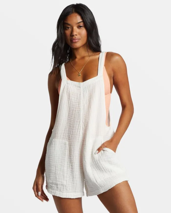 Billabong Rompers and Jumpsuits Beach Crush Romper Salt Crystal 8211 Women