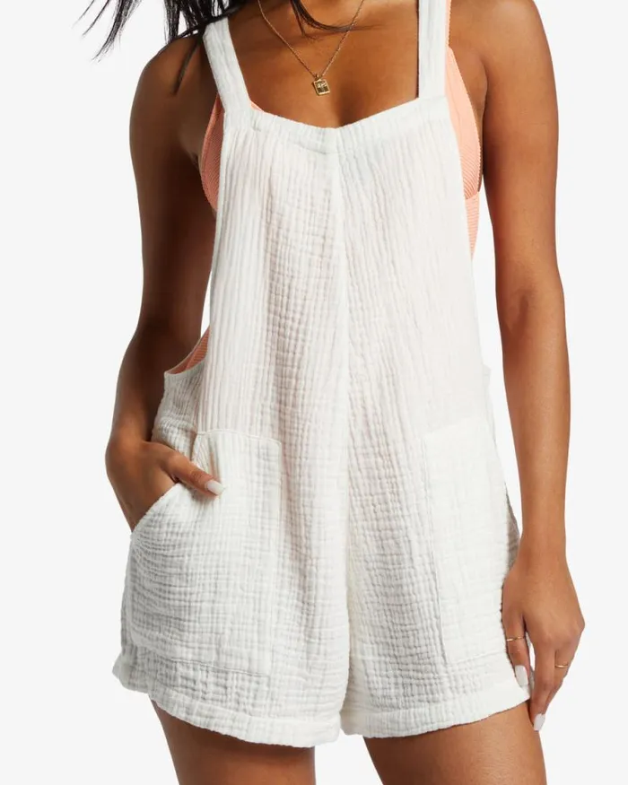 Billabong Rompers and Jumpsuits Beach Crush Romper Salt Crystal 8211 Women Billabong Rompers and Jumpsuits Beach Crush Romper Salt Crystal 8211 Women