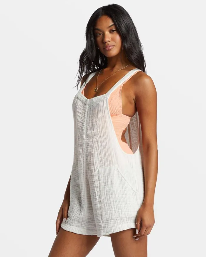 Billabong Rompers and Jumpsuits Beach Crush Romper Salt Crystal 8211 Women Billabong Rompers and Jumpsuits Beach Crush Romper Salt Crystal 8211 Women