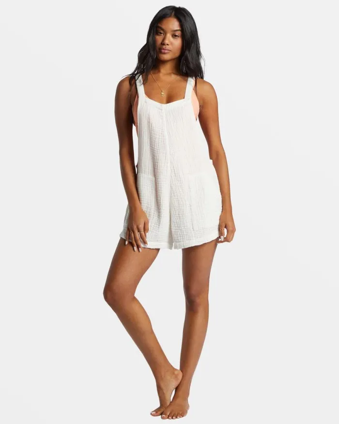 Billabong Rompers and Jumpsuits Beach Crush Romper Salt Crystal 8211 Women Billabong Rompers and Jumpsuits Beach Crush Romper Salt Crystal 8211 Women
