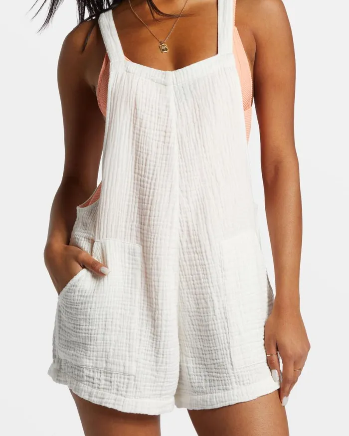 Billabong Rompers and Jumpsuits Beach Crush Romper Salt Crystal 8211 Women Billabong Rompers and Jumpsuits Beach Crush Romper Salt Crystal 8211 Women