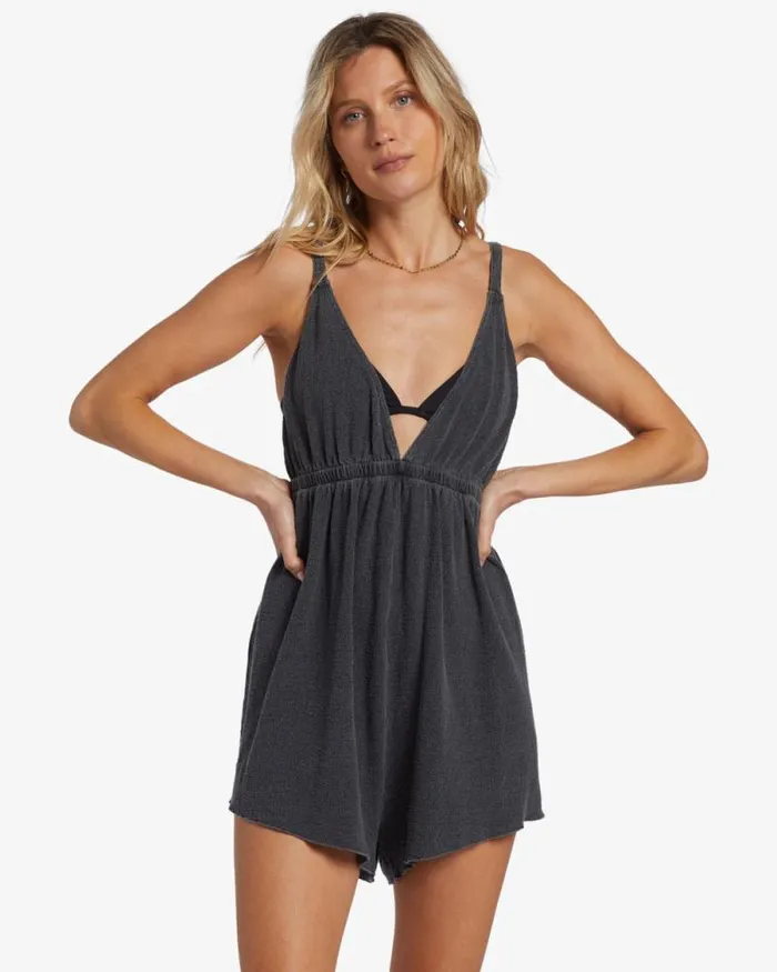 Billabong Rompers and Jumpsuits On Vacay Romper Cover Up Black Pebble 8211 Women Billabong Rompers and Jumpsuits On Vacay Romper Cover Up Black Pebble 8211 Women